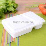 The Reason Why 2 Compartment Plastic Lunch Food Packing Container With Clear Lid thumbnail-3