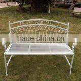 Courtyard Antirust Wrought Iron Blcak Bench thumbnail-5