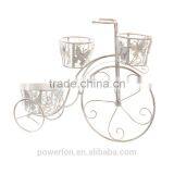 POWERLON Vintage Metal Bicycle Flower Plant Stand 3 Tier Pot Wrought Iron Outdoor Garden Furniture thumbnail-3