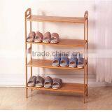 Manufacturer Portable Wooden Shoe Rack Stackable Bamboo Pine Paulownia Shoe Rack With 3 Layer thumbnail-5