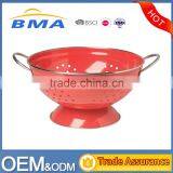 Red Powder Coated Stainless Steel Colander For Kitchen Food Washing thumbnail-1