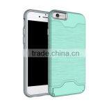 PC+TPU Fashion Phone Case Phone Shell With Card Slot Protective Back Cover for Iphone 6 6S thumbnail-1
