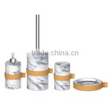 2016 the mostly popular handmake marble simple style bathroom accessories set with leather handle