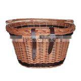 Brown Wicker Bicycle Basket With Swing Handle for Bike thumbnail-1