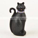 Custom Hand-painted Resin Halloween Black Cat Statue thumbnail-4