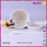 Home Drinkware White Custom Ceramic Mug With Lid thumbnail-5