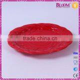 Handmade Ceramic Red Glazed Gift Decorative Plate thumbnail-2