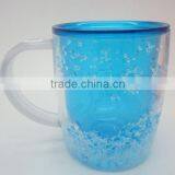 14oz BPA-FREE Double Wall Plastic Frosty Mug With Gel and Handle for Desk thumbnail-3