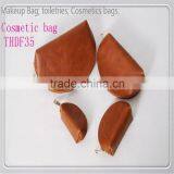 Brown Cosmetic Bag Custom Cosmetic Bag Make up Bag Brass Zipper Four Size Available thumbnail-6