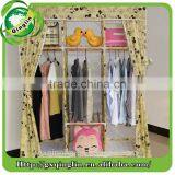 Simple Folding Oxford Fabric High Qulity Solid Wood Bedroom Wardrobes thumbnail-3