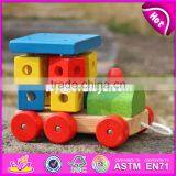 New Design Toddlers Building Blocks Wooden Pull Train Toy W05C072 thumbnail-2