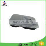 Food Grade Portable Collapsible Silicone Lunch Box,Double Lattice Silicone Lunch Box. thumbnail-3