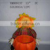 Scarecrow With Halloween Pumkin Pot thumbnail-1