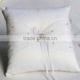 White Satin Square Shape Ring Pillow thumbnail-1