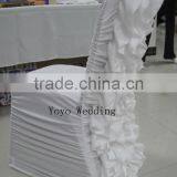 Ruffle Spandex Chair Cover With Satin Flower thumbnail-2
