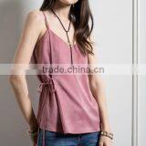 2017 Summer Women Tops Tie Details on Sides Crop Top thumbnail-2