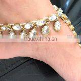 GOLD Crystal Toe Ring ANKLET PAYAL Foot Bracelet Barefoot Sandal thumbnail-1