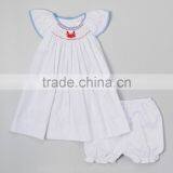 Smocked Boutique Children Clothing Wholesale Spring Summer Girls Dress Short Pants Clothes Sets thumbnail-1