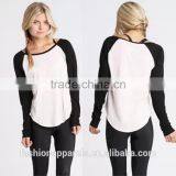 Custom Ladies T Shirt Printing Long Sleeve Jersey Tshirt thumbnail-1