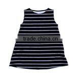 Summer Baby Soft Dress Baby Cotton Frocks Designs Girls Maxi Black Stripe Dress Baby Clothes thumbnail-1