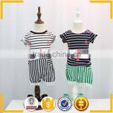 2015 Style Cotton Boys Sets White Balck Stripe Children T-shirts and Pants thumbnail-1