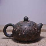 Hot Sale Half Gourd Engarving Nixing Clay Tea Pot Small Tea Pot Similar With Matte Color thumbnail-1