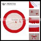Wholesale Double Ruffles Burlap Christmas Tree Skirt thumbnail-1