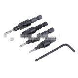 4 Pcs HSS Countersink Drill Bits + 1 Pcs 1/4 Quick Change Hole Hex Shank Screw Hot Search thumbnail-2