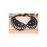Pearl Collar Necklace Rhinestone Beaded Neckline thumbnail-2