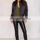 Wholesale Fashion Satin Bomber Jacket Custom Bomber Jacket Woman 2016 thumbnail-5