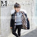 China Supplier Hot Selling New Style Real Mink Fur Parka Coat Children Winter Coat