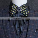 Aidocrystal Silk Solid Bowtie Men Vintage Blue Black Yellow Silver Wedding Bow Tie Handkerchief Tie thumbnail-1