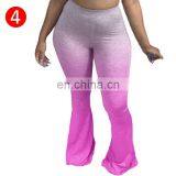 Streetwear Gradient Women Elastic Wide Leg Flare Pants Leggings High Waist Trousers Draped Jogger Pants Sweatpants thumbnail-6