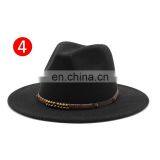 20colors Fashion Woman Woolen Jazz Hat British Classic Flat Hat European and American Men Women Fedora Hats Flat-brimmed Hats thumbnail-7