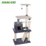 Simple Grey Comfortable Faux Suede Indoor Cat Scratcher Tree thumbnail-1