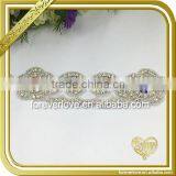 Custom Wholesale Crystal Rhinestone Iron on Applique for Bridal Sash Garter FRA-088 thumbnail-1