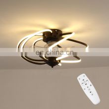 Dropshipping Amazon Bedroom Electric Modern Decorative Ceiling Fan Chandelier Remote Control Led Ceiling Fan With Led Light Lamp