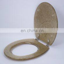 Polyresin Glitter Zinc Alloy Hinge Round Toilet Seat Polyresin Toilet Seat Toilet Glittery thumbnail-2