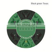 Latest Arrival Blue Green Anti Slip Casino Portable Texas Custom Round Table Poker Mat thumbnail-2