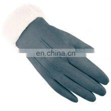 Winter Windproof Warm Fleece Lined Gloves Suede and Down Cloth Touchscreen Riding Motorcycle Gloves thumbnail-4