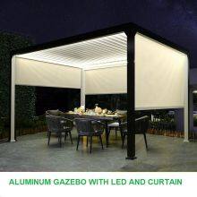 Yashengou Customized Rainproof Garden Buildings Vented Louvered Gazebo Electric Operated Pergola for Sun Coverage thumbnail-4