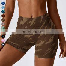 Running Sportswear Yoga Shorts Wholesale Quick Dry Yoga Shorts Womens New Printing High Waist Seamless Fitness Gym Yoga Shorts thumbnail-1
