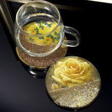 Customizable Acrylic Silicone Liquid Waterfall Quicksand Glitter Coffee Coaster Cup Mat Make Your Own Design-Sparkle Mats Pads thumbnail-4