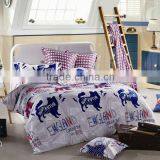 Reactive Dye Print Dog Bedding Cotton Child Duvet Cover Bed Set 205TC In White Blue Color thumbnail-1