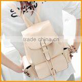 New Stylish Solid Color Women School PU Leather Backpack thumbnail-2