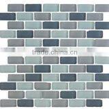 12''X12'' Grey Blend Tumbled Brick Glass Mosaic thumbnail-1