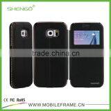Shengo PU Leather Phone Flip Case With Window for Samsung S6