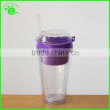 Plastic Drinking Mug With Straw And Snack Box