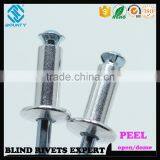 HOT SELLING OPEN END FACTORY PROTRUDING CROWN HEAD ALUMINUM STEEL PEEL RIVETS thumbnail-6
