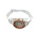Beautiful White Plastic Quartz Lady Watch With Rose Gold Bezel thumbnail-3